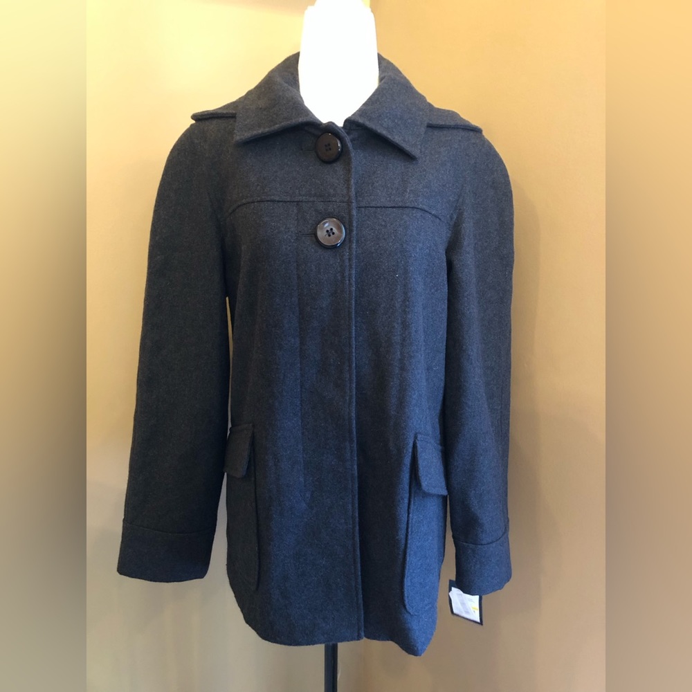 NWT - Wool Coat in Charcoal